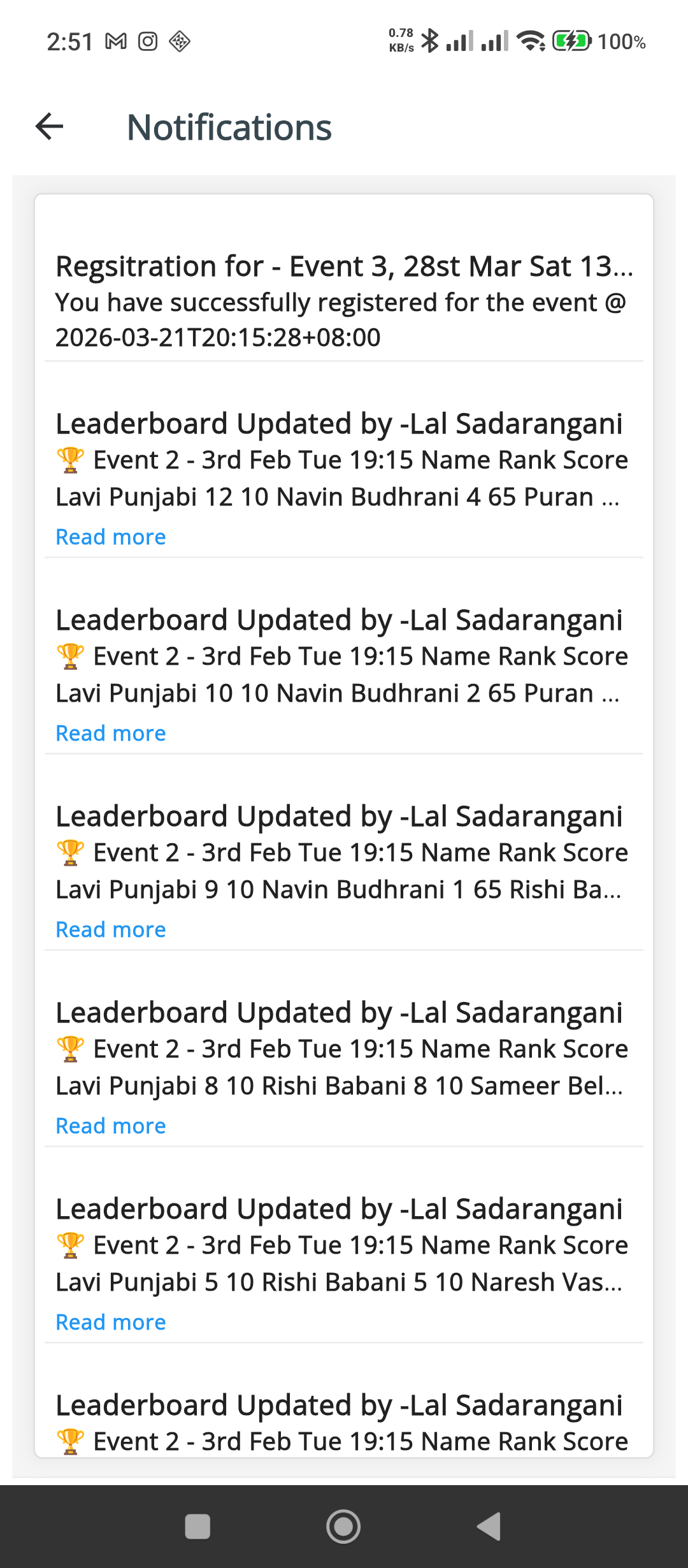 CardStats Notifications